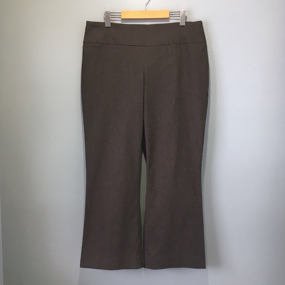 Dalia Stretchy High-Waist Grey Ankle Crop Pants - Picture 2 of 7